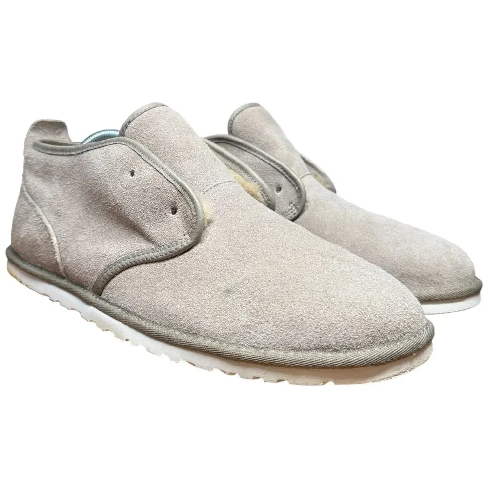 UGG Maksim Chukka Boots Men 11 Brindle Grey Suede Shearling Lined Lace Up READ